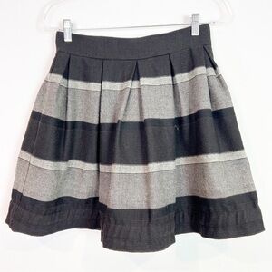 BCBGeneration BLACK GRAY STRIPE WOOL BLEND A-LINE SKIRT WOMENS SZ 8 NEW